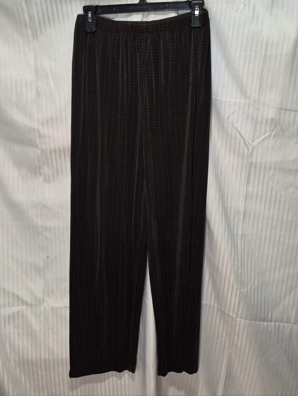 Chico's Dark Brown Pinstripe Pull-On Women's Pants Size Medium